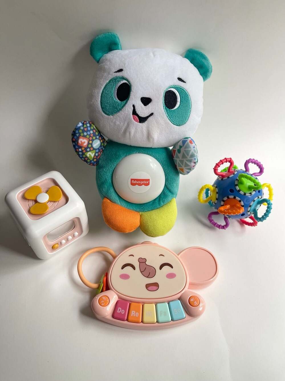 Fisher-Price Baby Activity Bundle with Panda Plush Toy and Sensory Toys